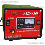 АИДА 30i импульсное десульфатирующее пуско зарядное устройство с амперметром и цифровой индикацией для кислотных и гелевых АКБ 6-500А/ч