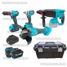 Набор аккумуляторного инструмента Grand №4 (МШУ-20BL + ДА-20/13UBL + AG-800UBL + ПА-20/26 BL) в кейсе