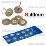 Набор отрезных алмазных дисков 40мм (10 шт + 2 держателя)