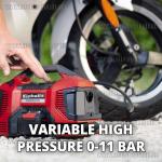 Доп фото Компрессор аккумуляторный гибридный Einhell PRESSITO - Solo HYBRID (220 + АКБ, 3 в 1, насадки)	 №16