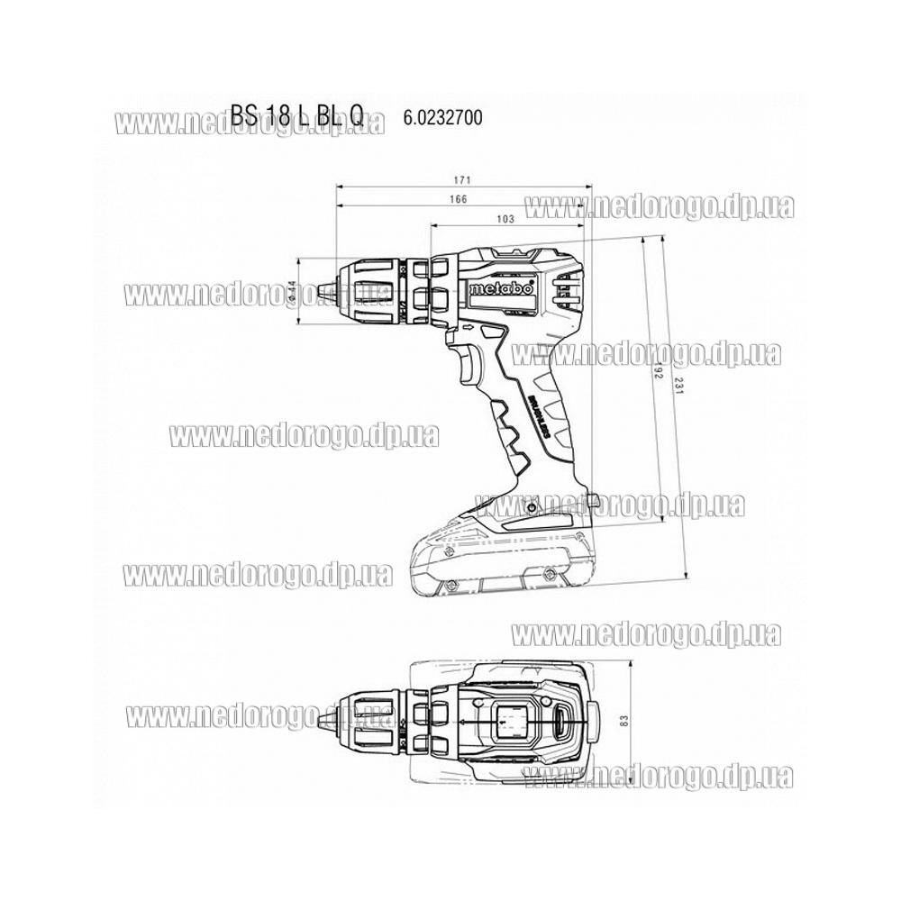 Metabo BS 18 L BL Q бесщеточный аккумуляторный шуруповерт съемный ...