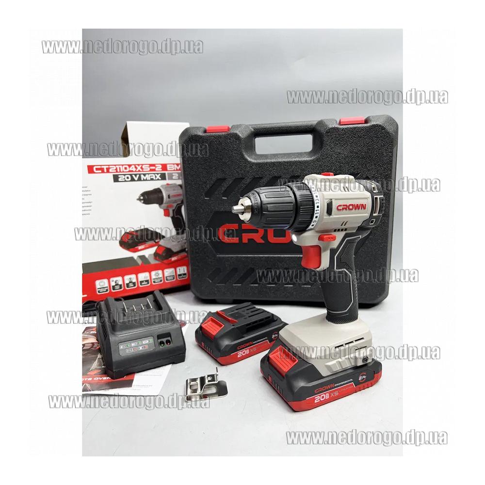 CROWN CT21104XS-2 BMC бесщеточный аккумуляторный шуруповерт с