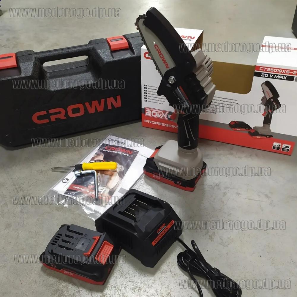 Crown CT25019XS-2 BMC аккумуляторная цепная мини пила сучкорез 20В