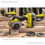 Доп фото Ryobi RCT18C-0 бесщеточная отрезная аккумуляторая мини пила с реверсом 18В ONE+ (3 диска 76х10мм каркас) №18