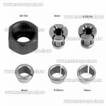Доп фото Комплект гайка M17 и 5 цанг D6мм+D6.35мм+d8мм+d9.52+d10мм для съемных и кромочных фрезеров №6