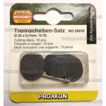 Доп фото Отрезные корудновые диски Proxxon 28810 (22мм, 10шт с держателем) №3
