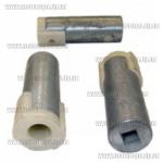 Доп фото Втулка соединитель для триммера Wintech WGT-1000 (конектор под трос 5мм, металл + пластик) высота 47мм без винта крепления №8